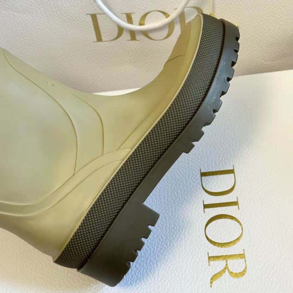 Dior Women Diorunion Rain Boot Beige and Brown Two-Tone Rubber with Dior Union Motif - image 9