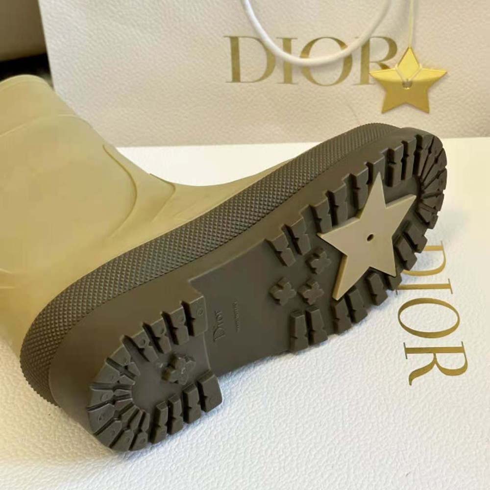 Dior Women Diorunion Rain Boot Beige and Brown Two-Tone Rubber with Dior Union Motif - image 10