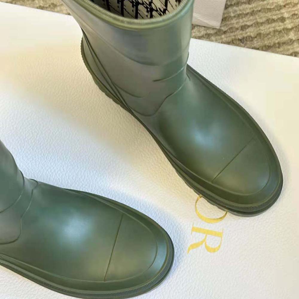 Dior Women Diorunion Rain Boot Khaki Rubber with Dior Union Motif - image 5