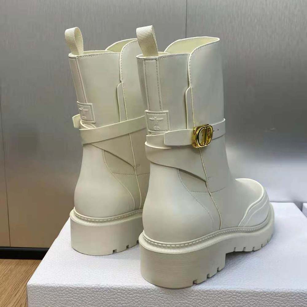 Dior Women Empreinte Ankle Boot White Calfskin and Rubber - image 8