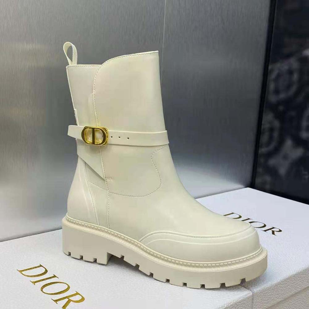 Dior Women Empreinte Ankle Boot White Calfskin and Rubber - image 5