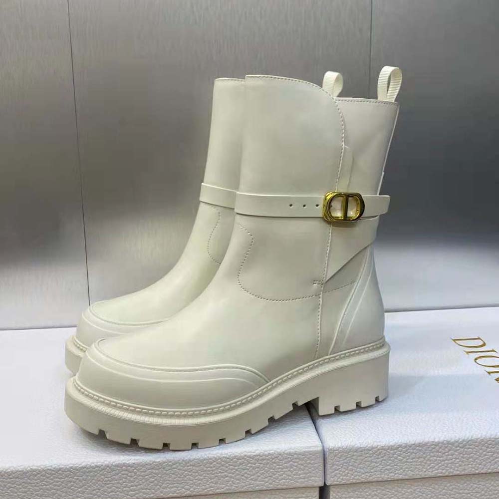 Dior Women Empreinte Ankle Boot White Calfskin and Rubber - image 7