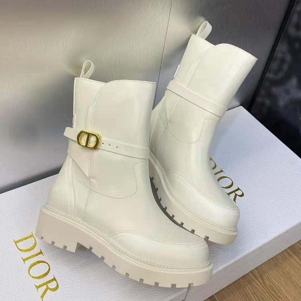 Dior Women Empreinte Ankle Boot White Calfskin and Rubber - image 6