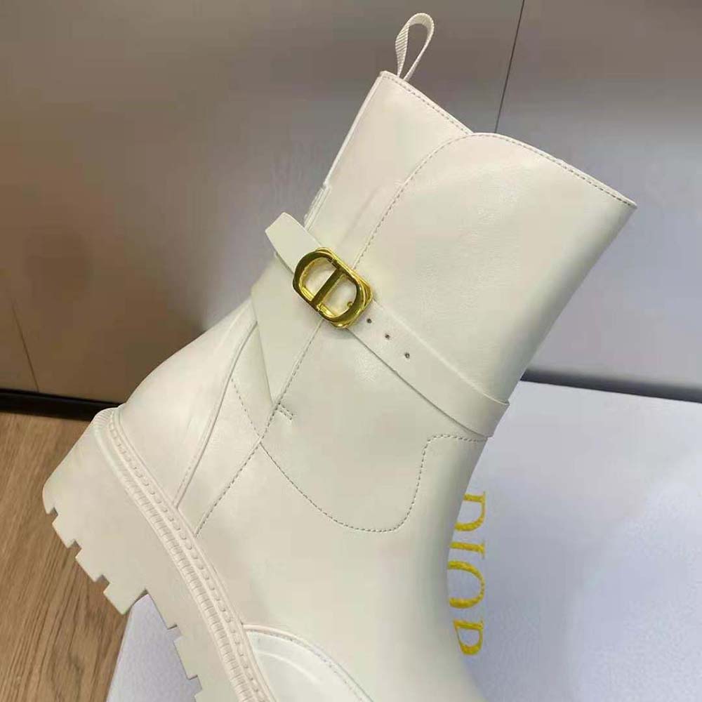 Dior Women Empreinte Ankle Boot White Calfskin and Rubber - image 9