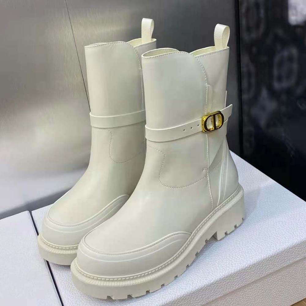 Dior Women Empreinte Ankle Boot White Calfskin and Rubber - image 4