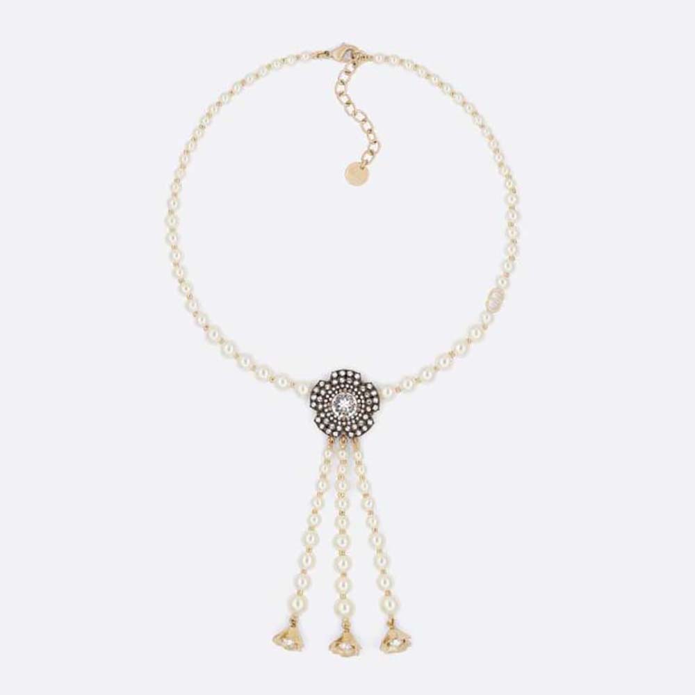 Front view of Dior Women Jardin Enchanté Necklace Antique Matte Copper-Finish Metal