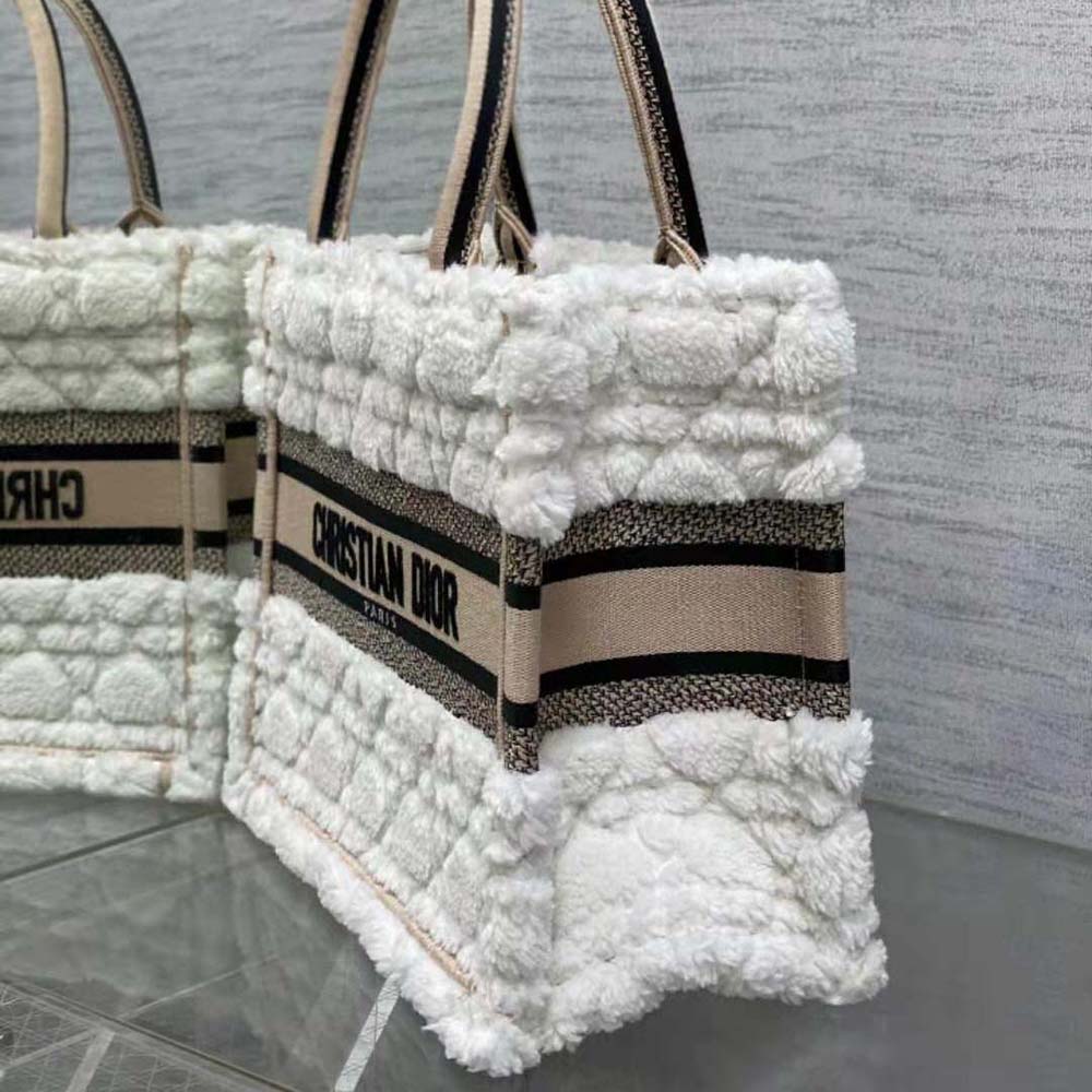 Dior Women Medium Dior Book Tote Ice Cannage Shearling - image 4