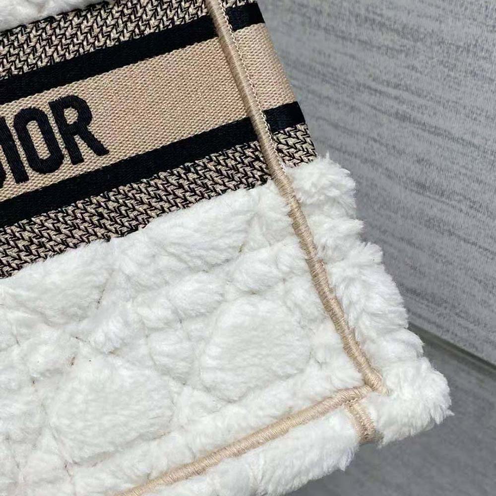 Dior Women Medium Dior Book Tote Ice Cannage Shearling - image 7