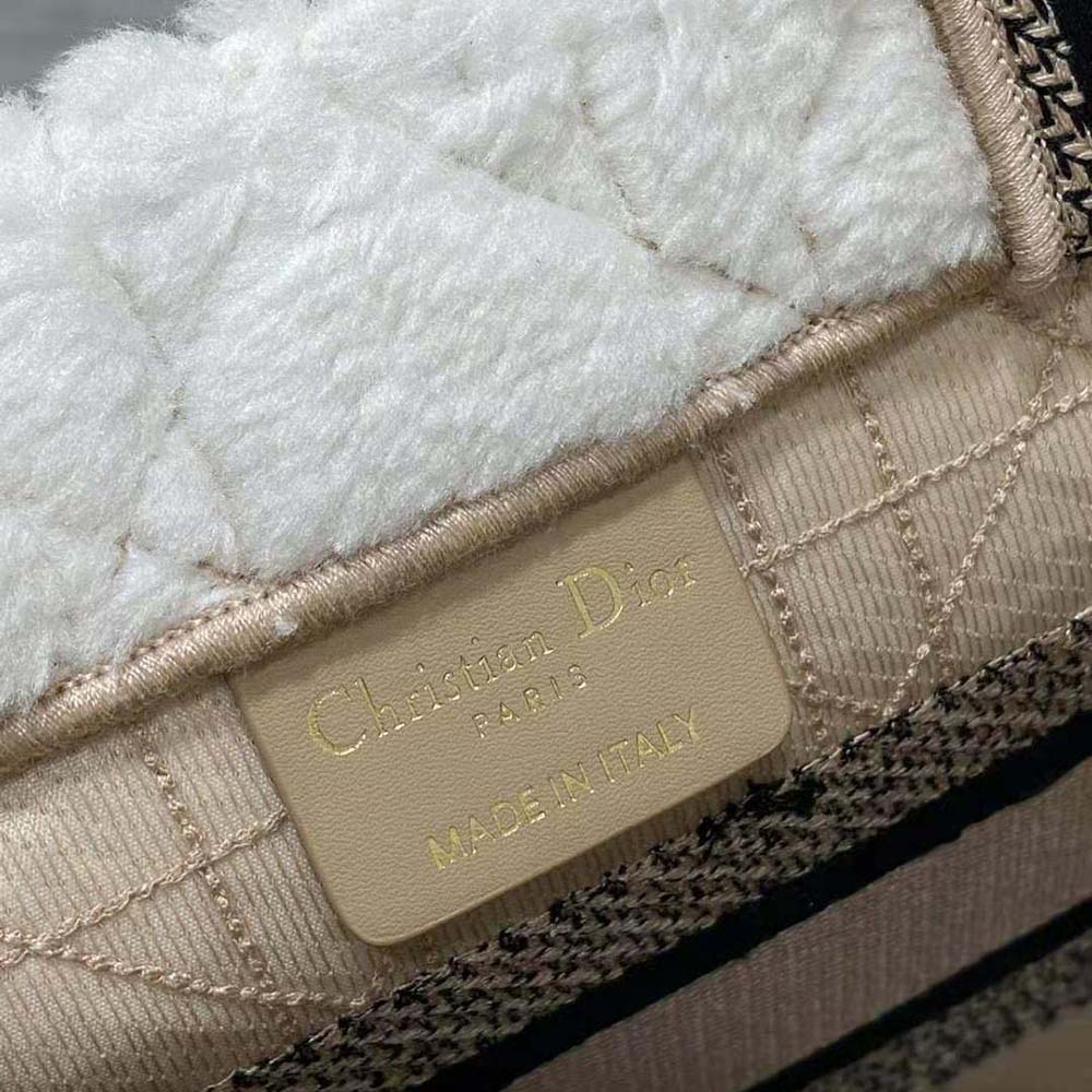 Dior Women Medium Dior Book Tote Ice Cannage Shearling - image 10