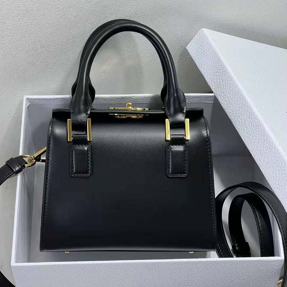 Dior Women Small Boston Bag Black Box Calfskin - image 4