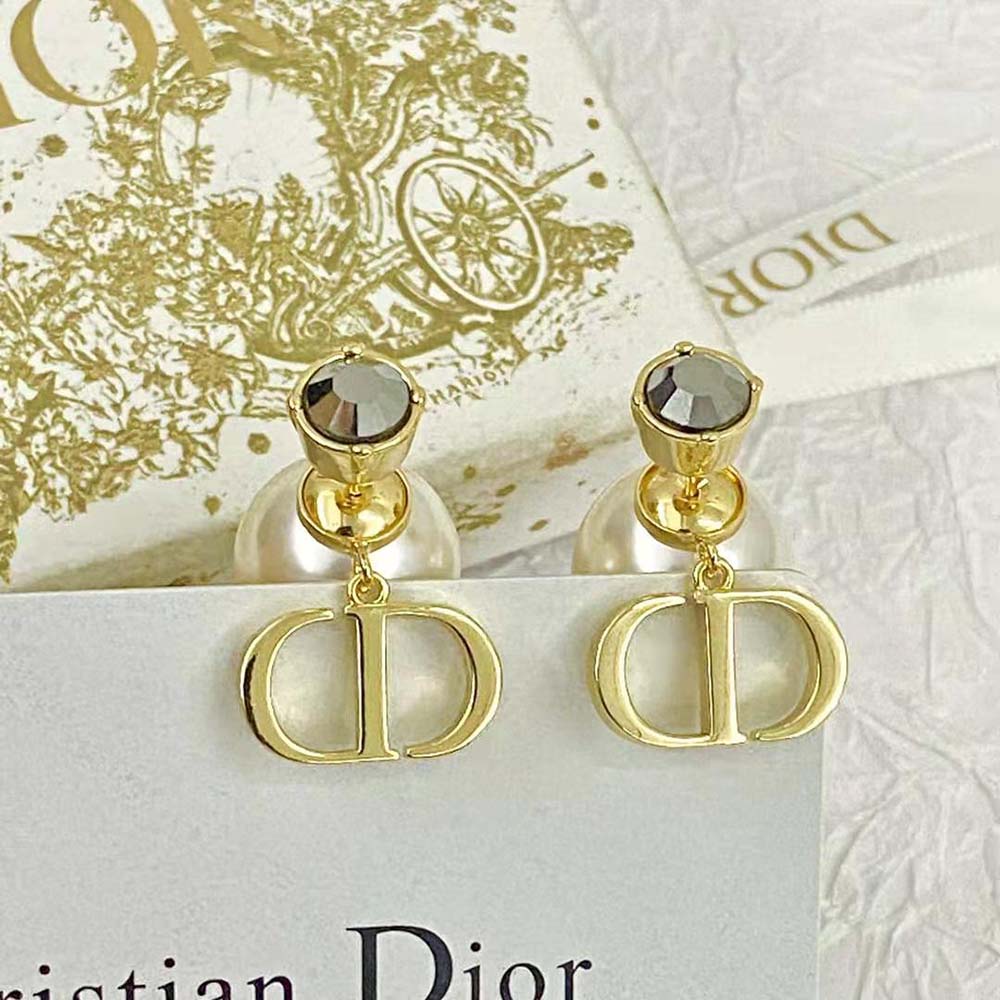 Side angle showing post closure on Dior Women Tribales Earrings