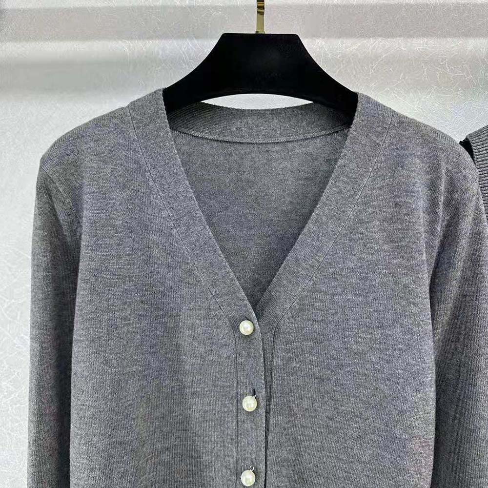 Dior Women Twin-set Gray Cashmere Knit - image 4