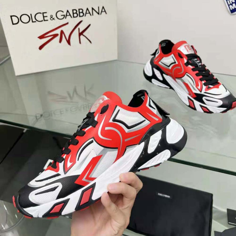 Dolce Gabbana D&G Men Mesh Fast Sneakers-Red - image 6