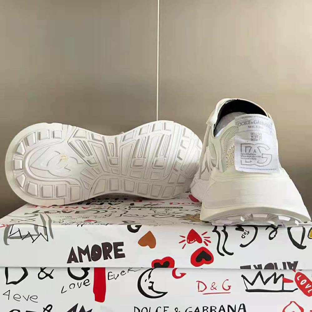 Dolce Gabbana D&G Unisex Technical Fabric Fast Sneakers-White - image 10