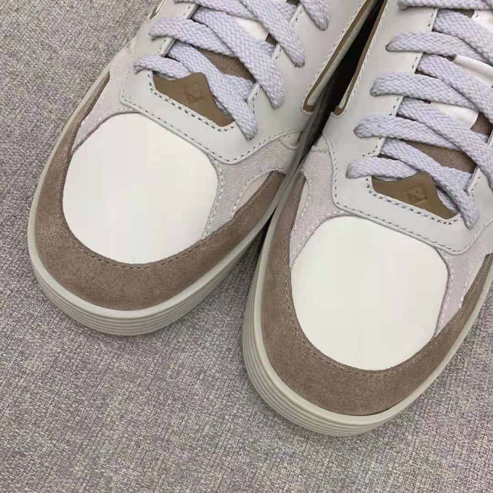 Fendi Men Step Beige Leather Low-tops - image 8