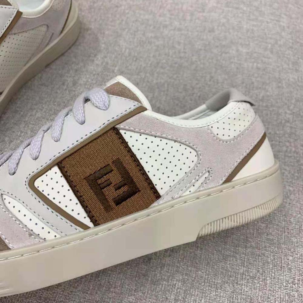 Fendi Men Step Beige Leather Low-tops - image 6