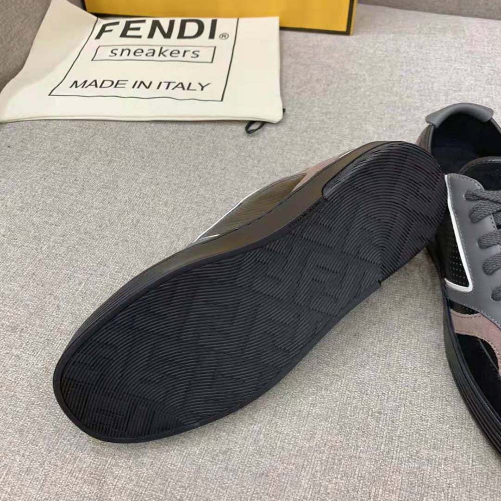 Fendi Men Step Black Leather Low-tops - image 10