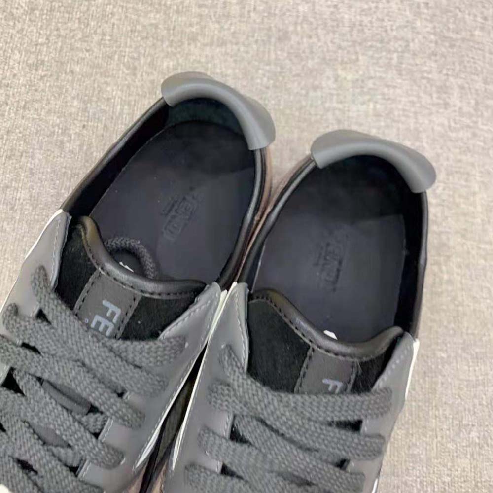 Fendi Men Step Black Leather Low-tops - image 9