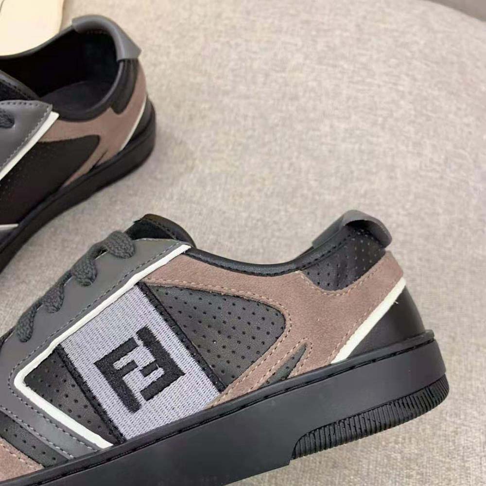 Fendi Men Step Black Leather Low-tops - image 7