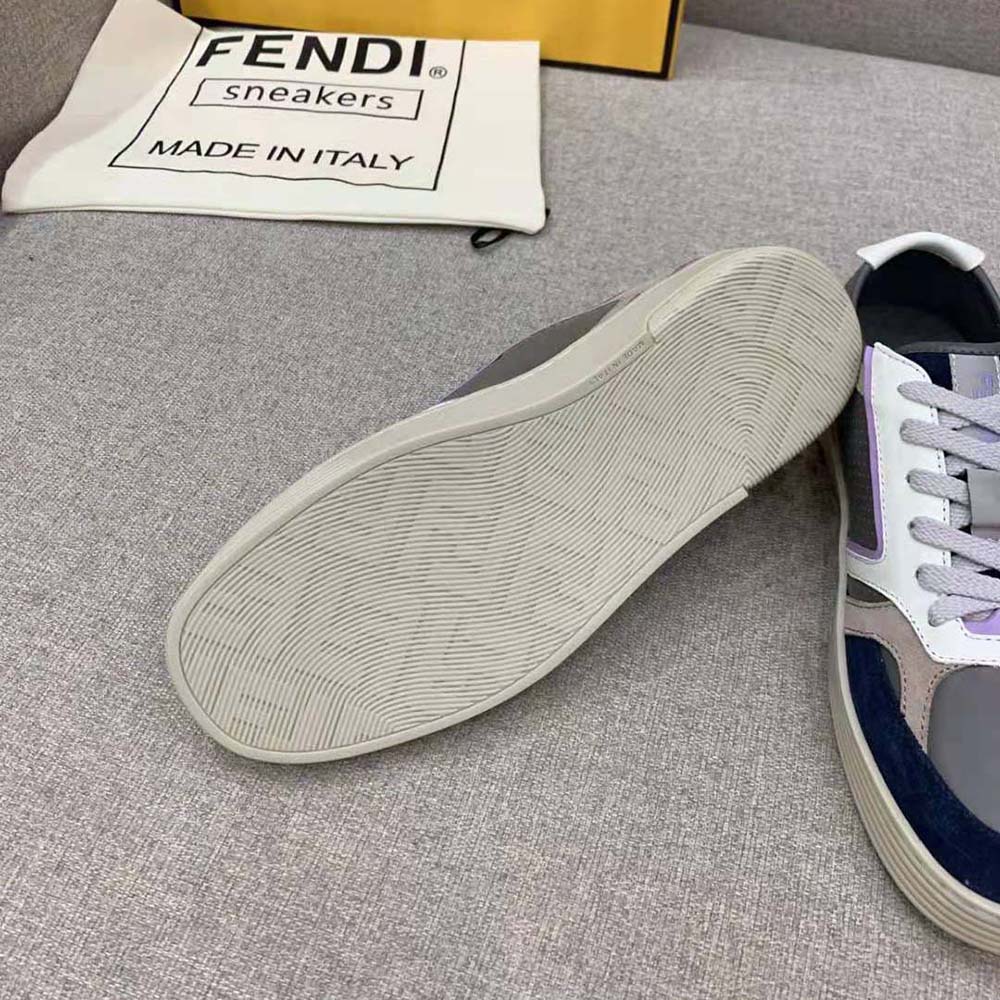 Fendi Men Step Gray Leather Low-tops - image 10