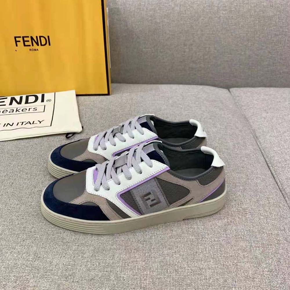 Fendi Men Step Gray Leather Low-tops - image 4