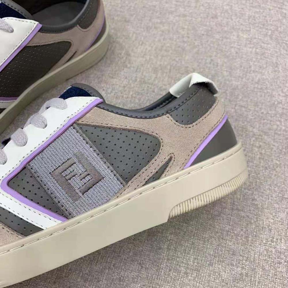 Fendi Men Step Gray Leather Low-tops - image 8