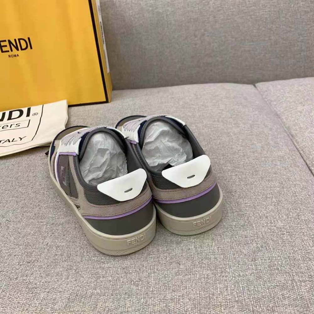 Fendi Men Step Gray Leather Low-tops - image 5
