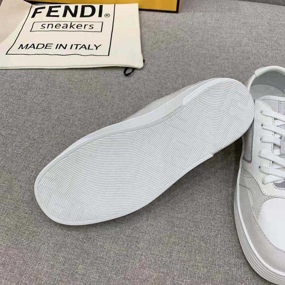 Fendi Men Step White Leather Low-tops - image 10