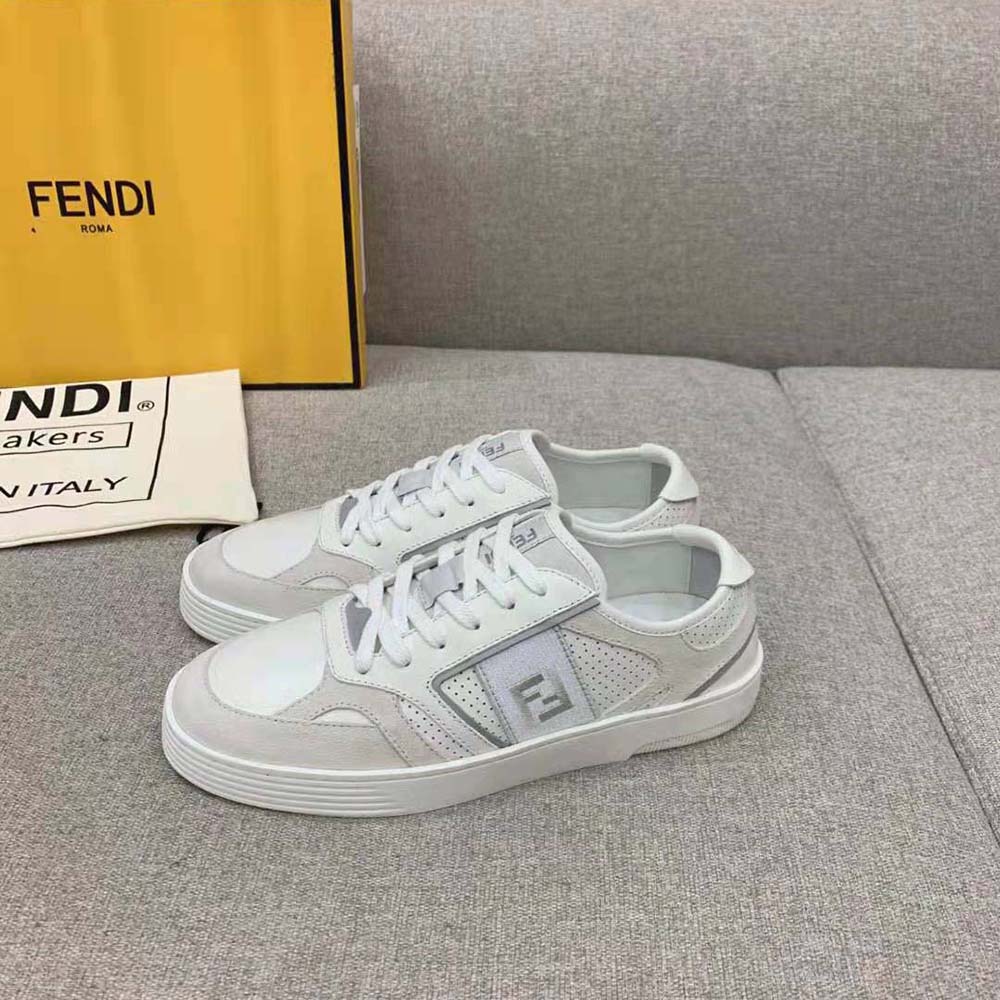 Fendi Men Step White Leather Low-tops - image 4