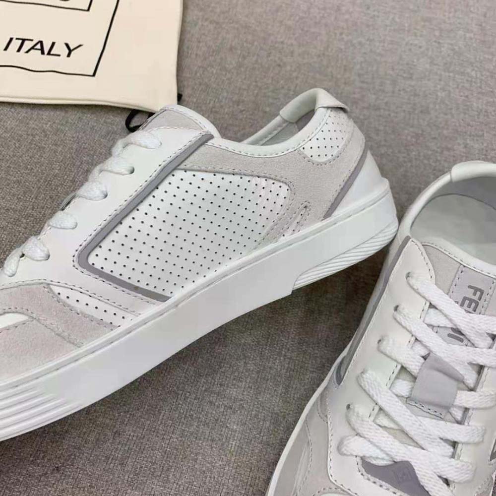 Fendi Men Step White Leather Low-tops - image 9