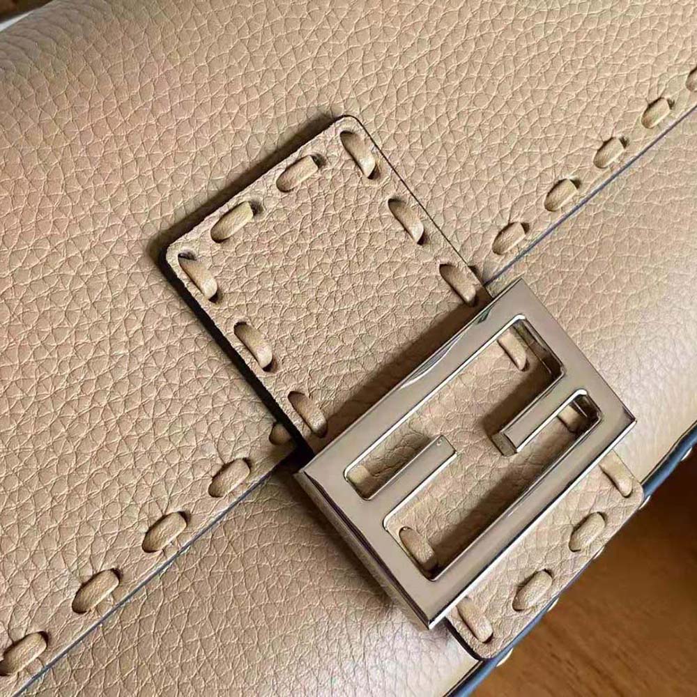 Fendi Women Baguette Beige Selleria Bag with Oversized Topstitching - image 8