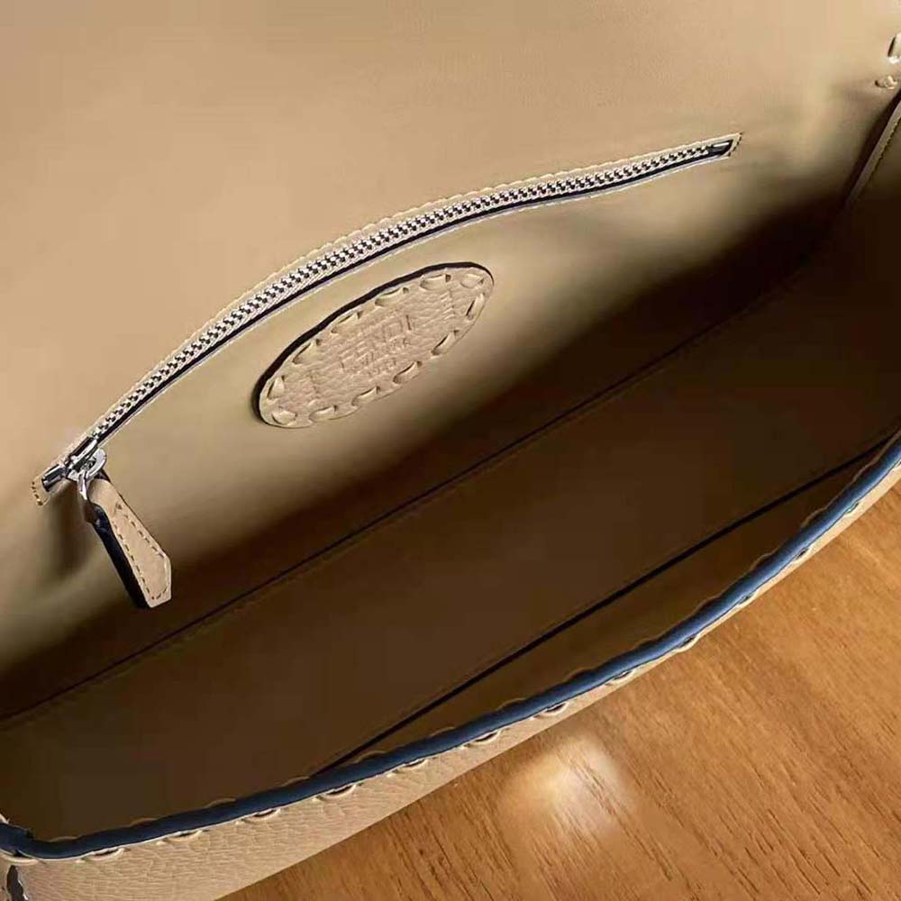 Fendi Women Baguette Beige Selleria Bag with Oversized Topstitching - image 9