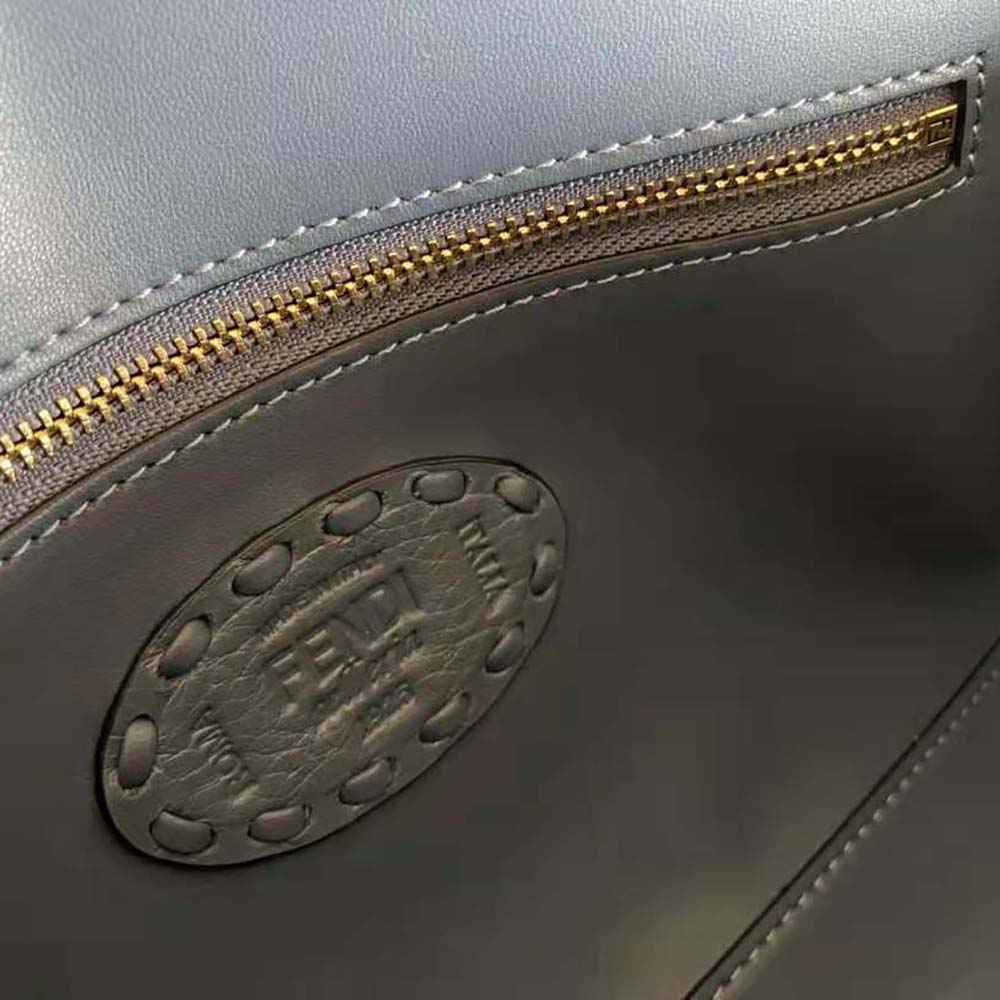 Fendi Women Baguette Blue Selleria Bag with Oversized Topstitching - image 10