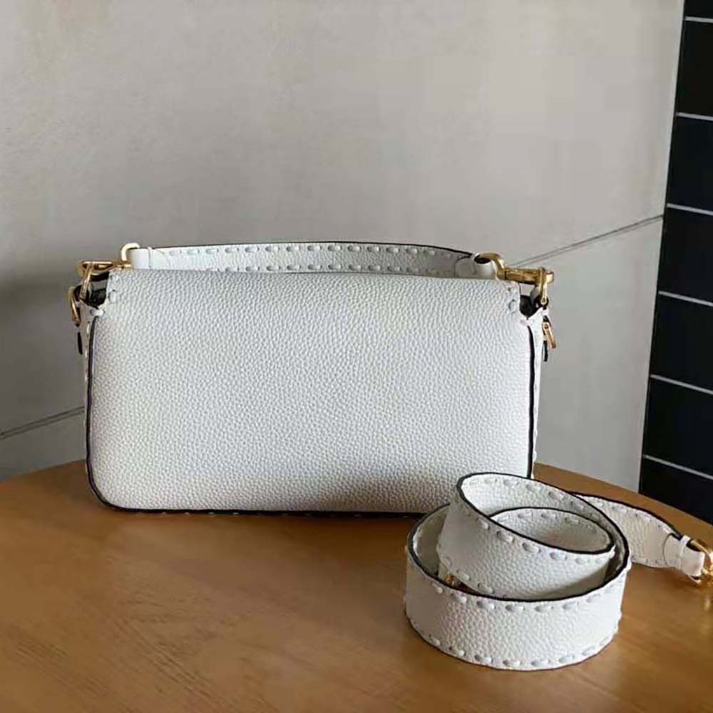 Fendi Women Baguette Camellia Selleria Bag with Oversized Topstitching - image 4