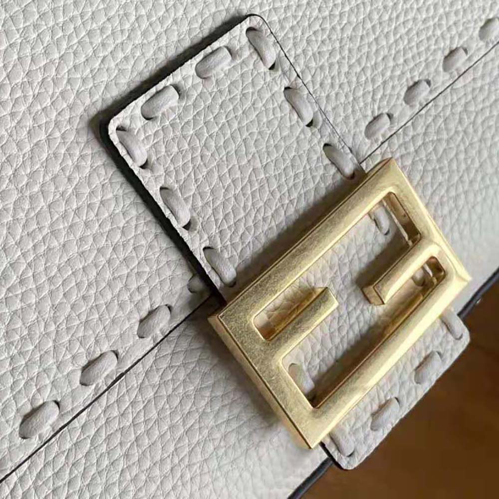 Fendi Women Baguette Camellia Selleria Bag with Oversized Topstitching - image 8