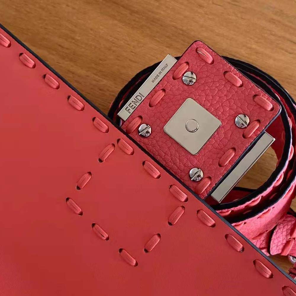 Fendi Women Baguette Pink Selleria Bag with Oversized Topstitching - image 8