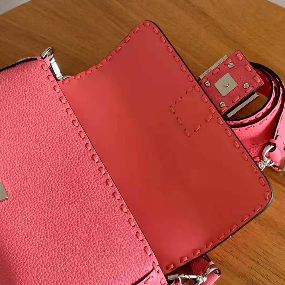 Fendi Women Baguette Pink Selleria Bag with Oversized Topstitching - image 7