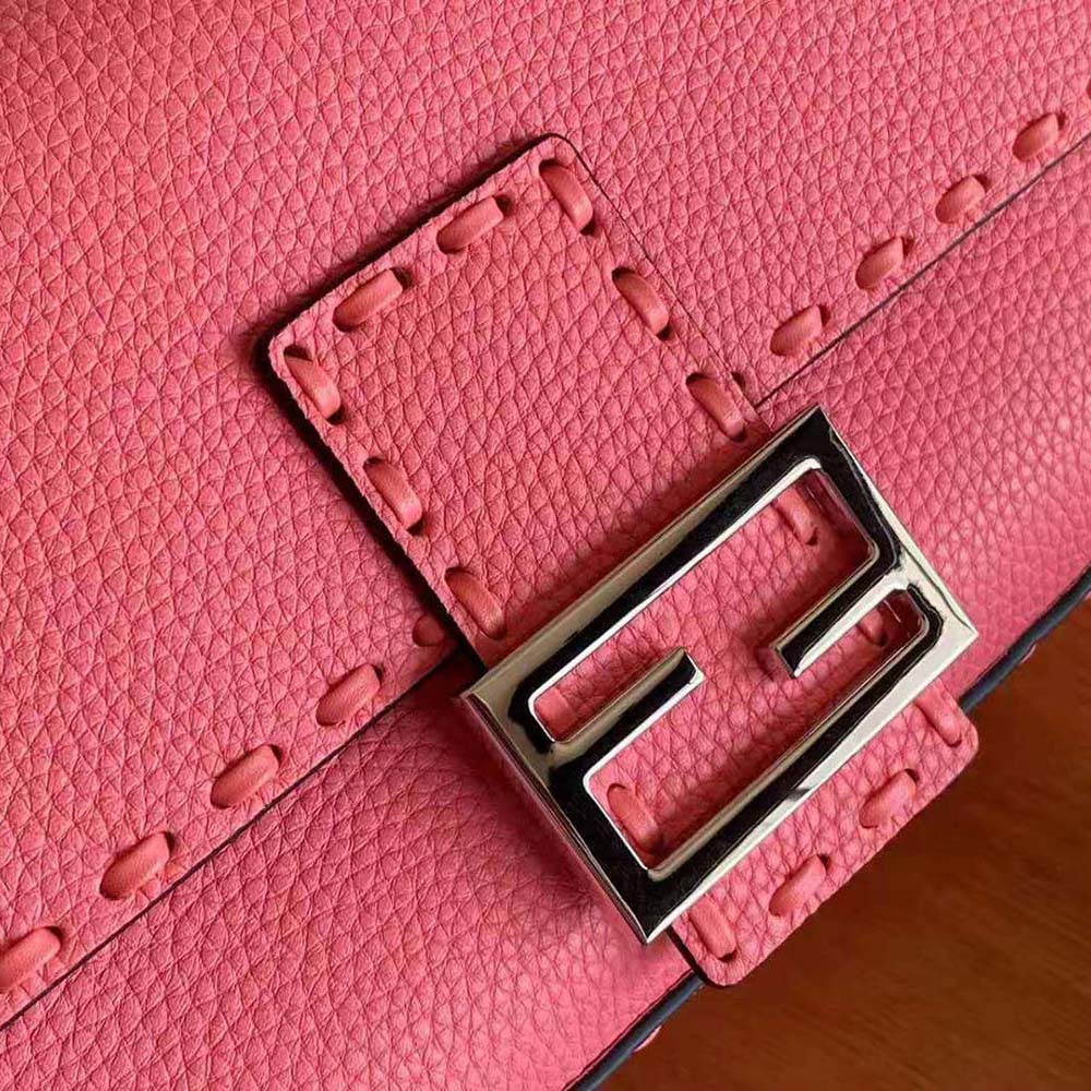 Fendi Women Baguette Pink Selleria Bag with Oversized Topstitching - image 6