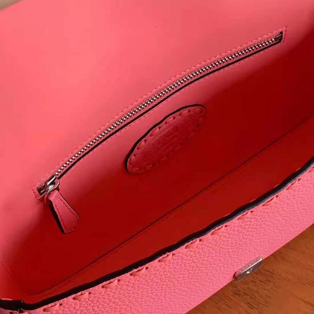 Fendi Women Baguette Pink Selleria Bag with Oversized Topstitching - image 9