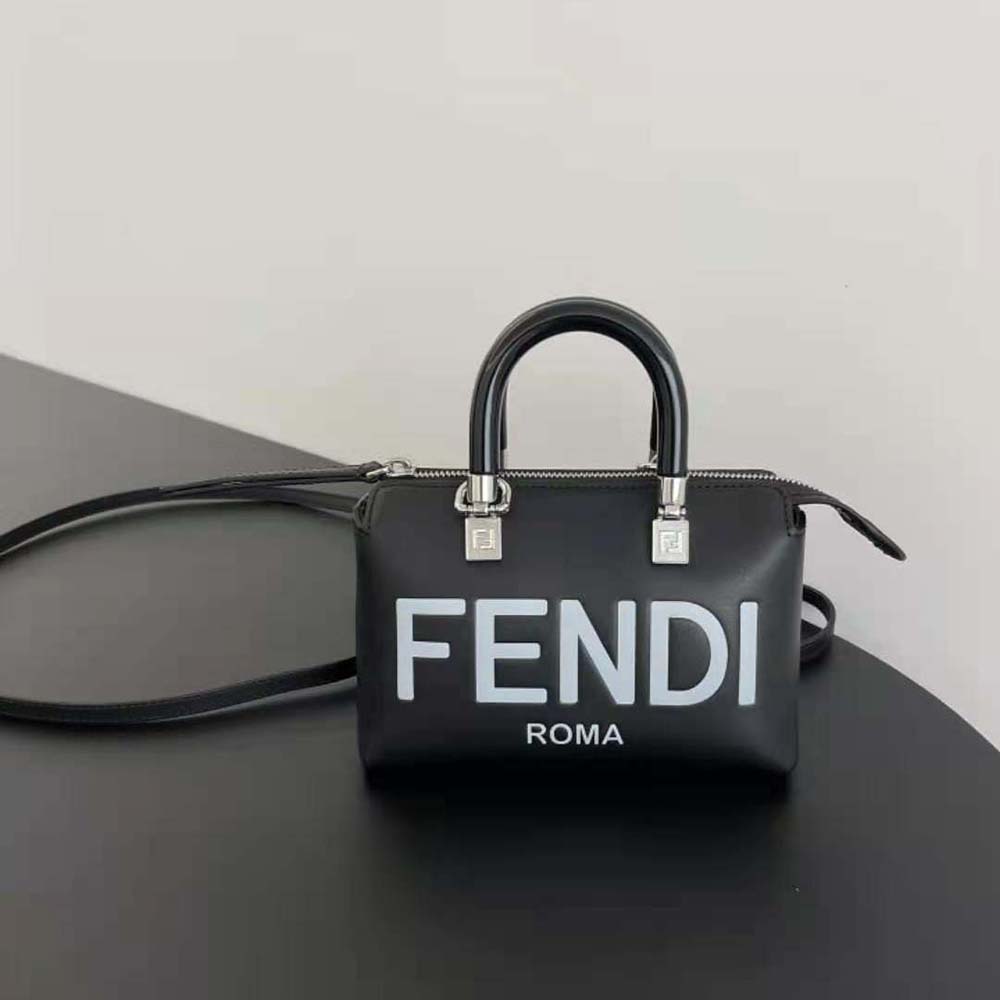 Close-up of gold-tone hardware on Fendi Women By The Way Mini Small Boston Bag