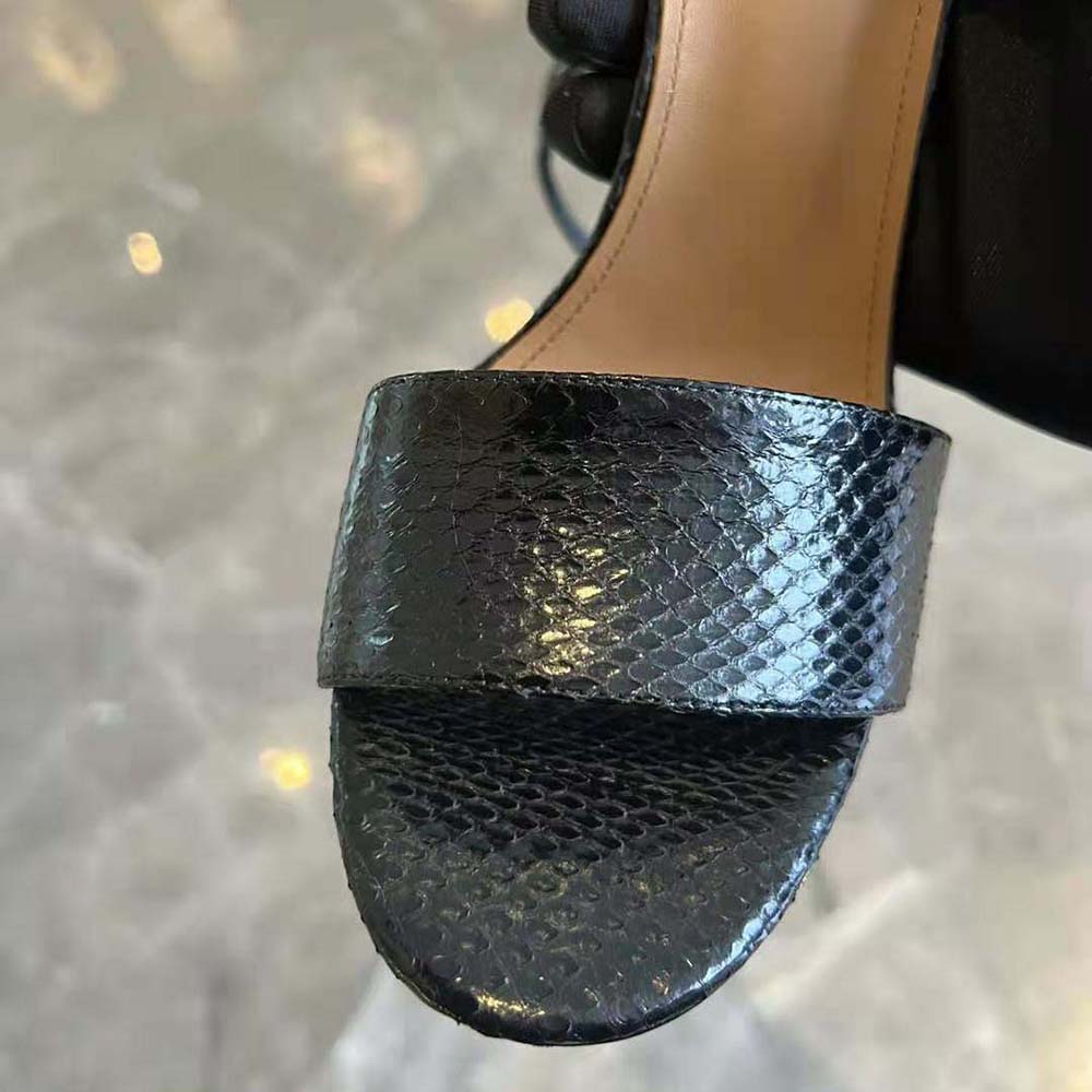 Fendi Women Delfina Black Karung High-heeled Sandals - image 5