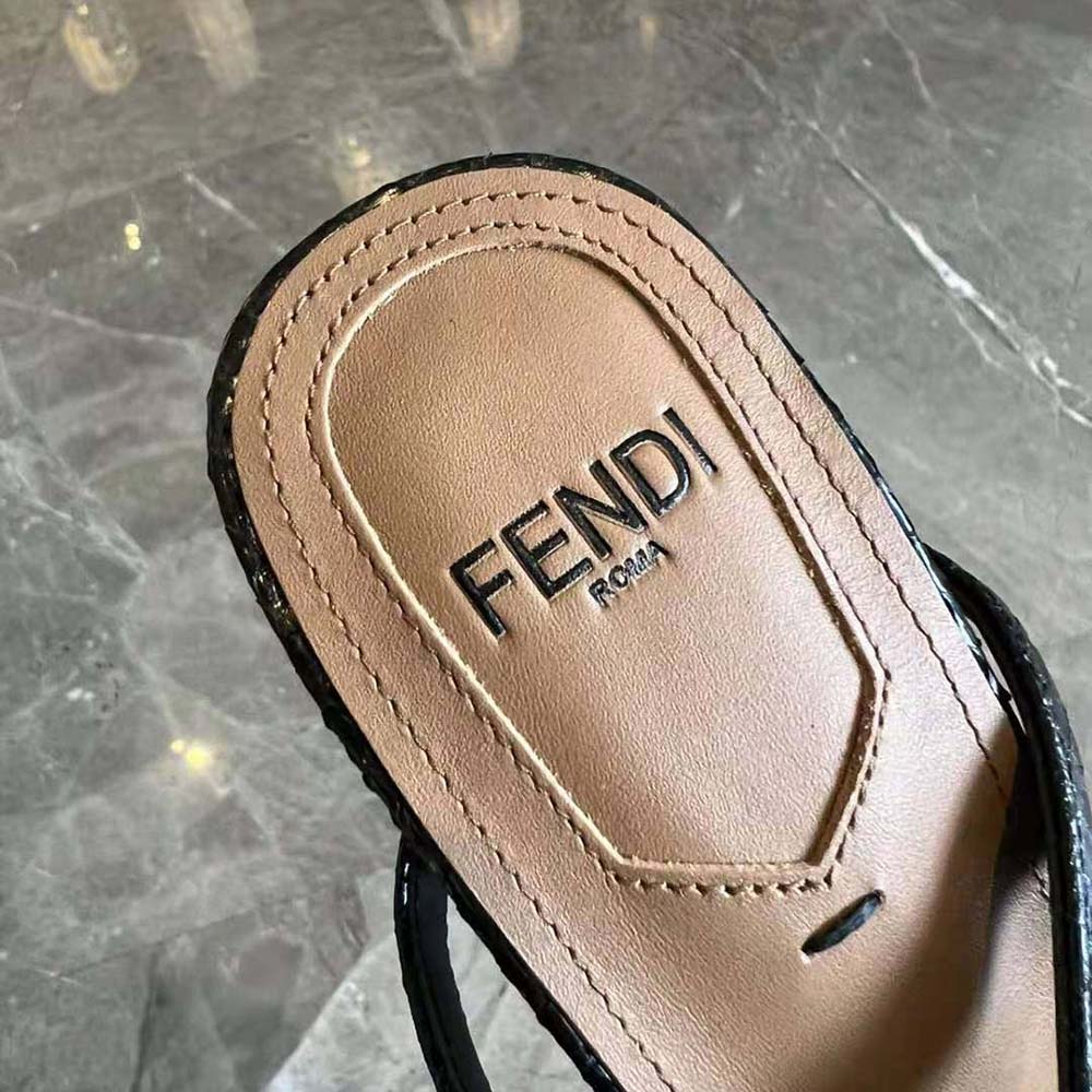 Fendi Women Delfina Black Karung High-heeled Sandals - image 6