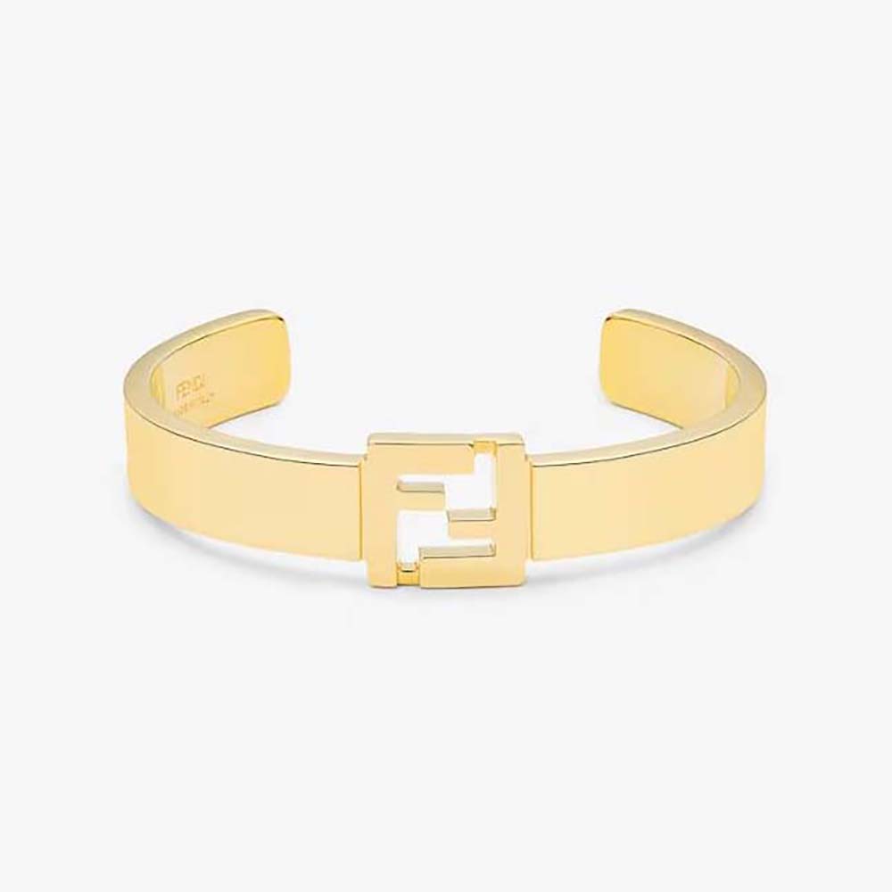 Close-up of Fendi Women Forever Fendi Bracelet Gold-colored clasp detail