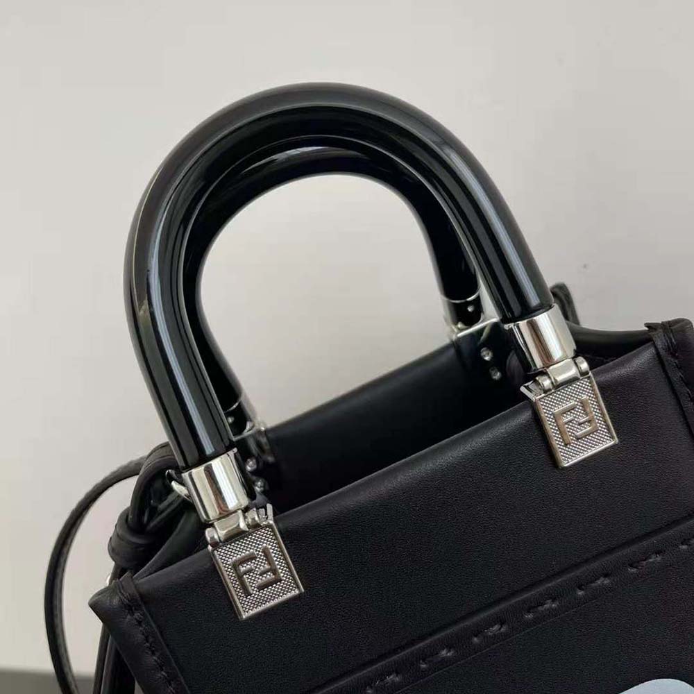Fendi Women Mini Sunshine Shopper Black Leather Mini-bag - image 5