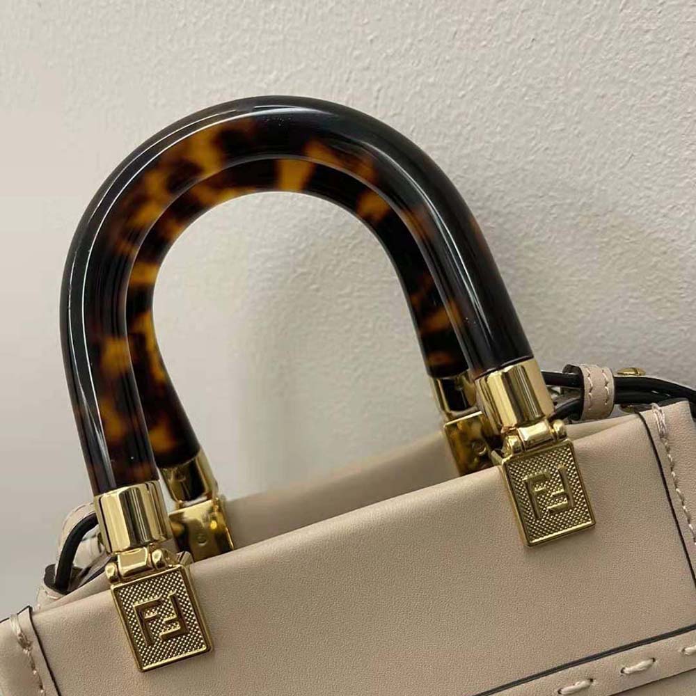 Fendi Women Mini Sunshine Shopper Dove-gray Leather Mini-bag - image 7