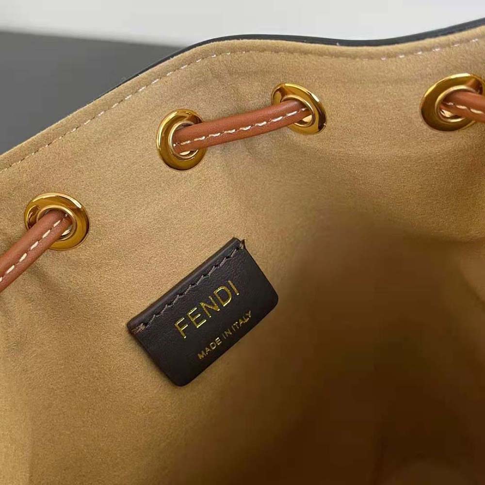 Fendi Women Mon Tresor Natural Straw Mini-bag with FF Embroidery - image 10