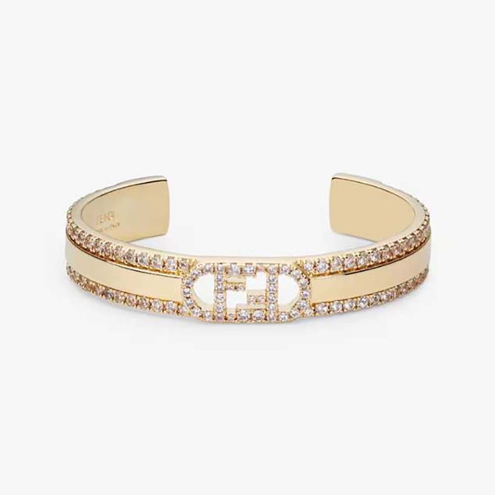 Close-up of Fendi Women O’Lock Bracelet Gold-colored clasp detail