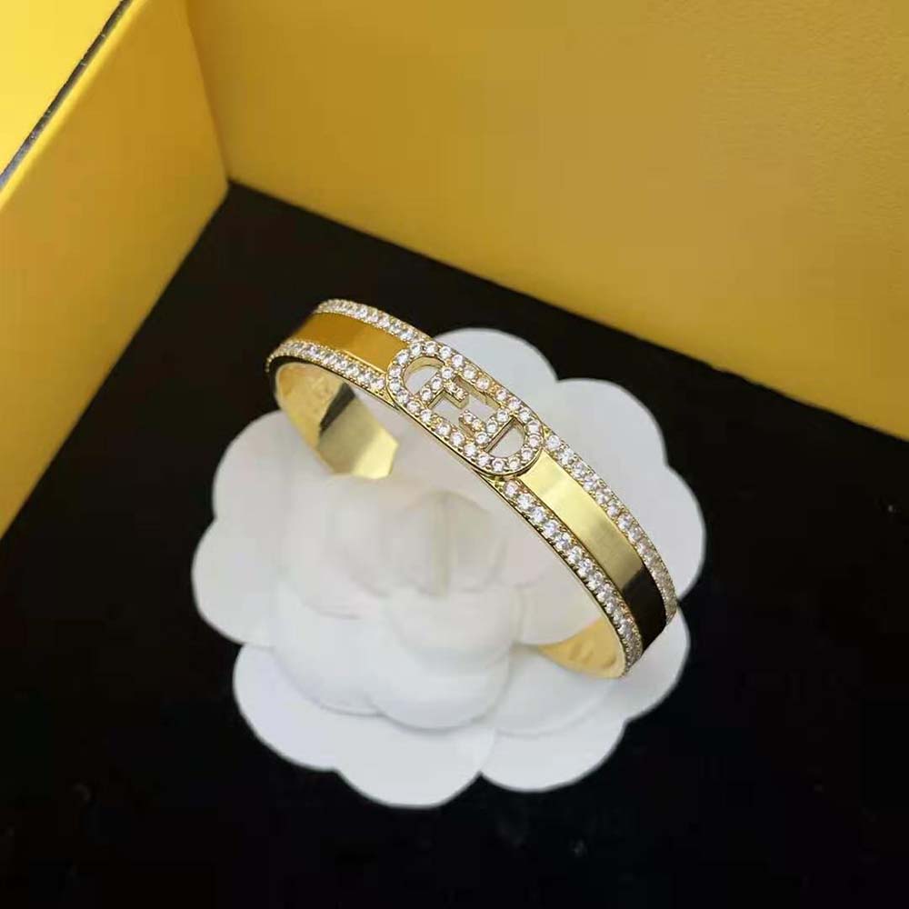 Fendi Women O’Lock Bracelet Gold-colored on wrist, full view