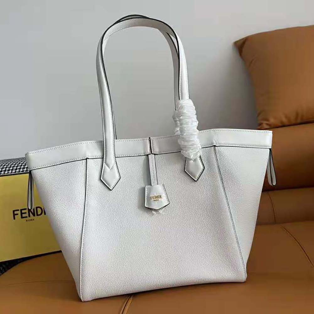 Fendi Women Origami Medium White Leather Bag That Can be Transformed - image 4