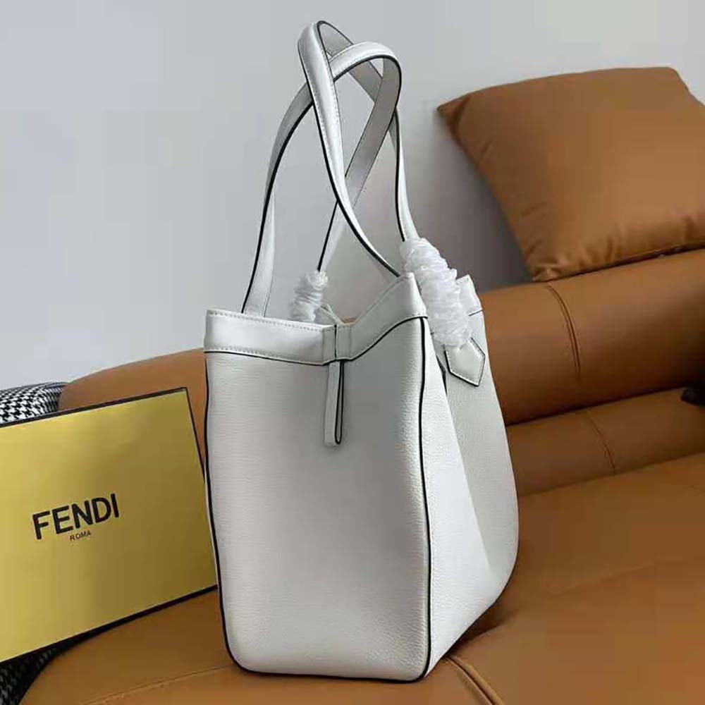 Fendi Women Origami Medium White Leather Bag That Can be Transformed - image 5